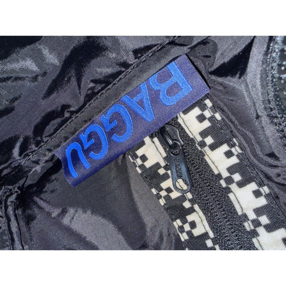BAGGU Mini Nylon Shoulder Bag Pixel Gingham Black & White - Picture 7 of 7